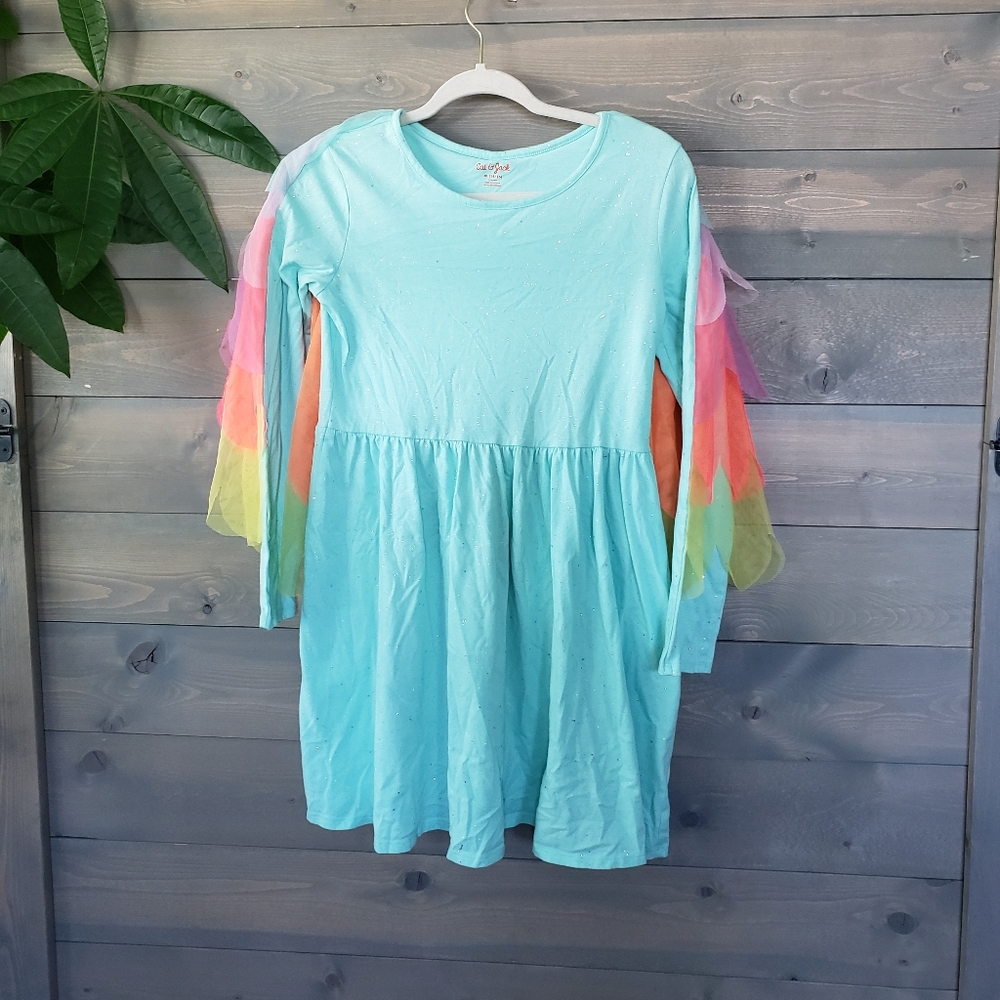 Rainbow Feather Cape Dress Sz XL (14-16)